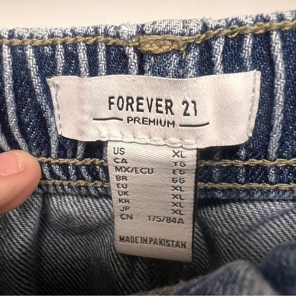 Forever 21 Premium Wide Leg Elastic Waistband Retro Jeans size XL - Picture 7 of 11